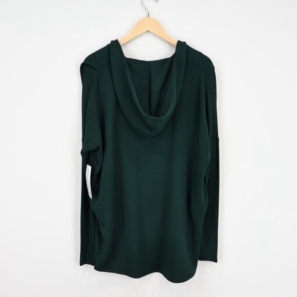 NWT Athleta Puruna Wrap Oversized Drapey Sweatshirt Dark Forest Green Size XS - Picture 5 of 11